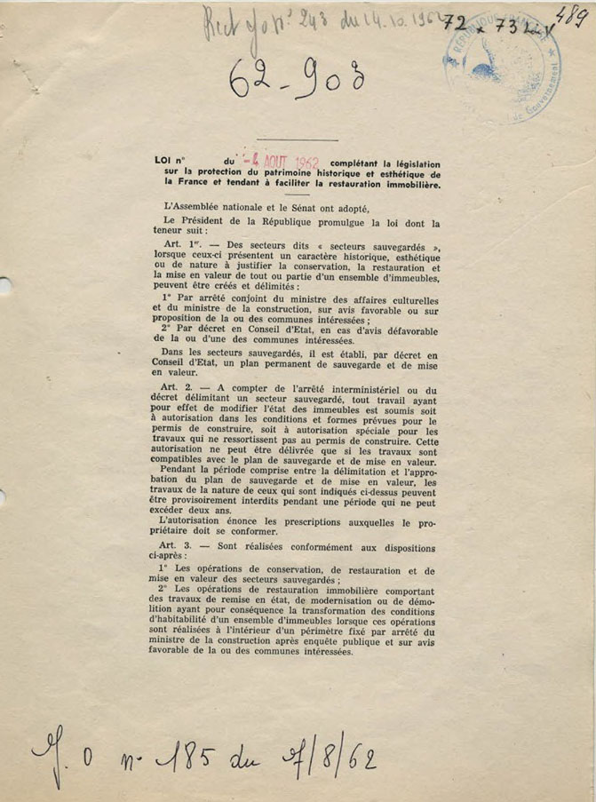La loi du 4 août 1962