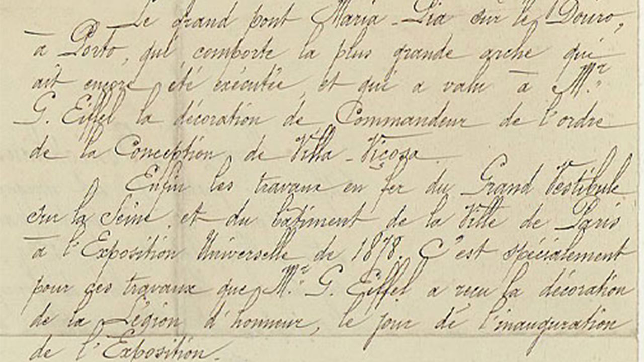 Extrait d'un courrier manuscrit à l'encre noire sur papier jauni.