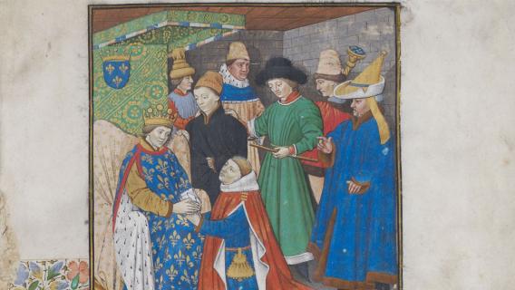 Aveu du roi René, 1469, folio 1 r°, détail. Aveu du roi René, 1469, folio 1 r°, détail.