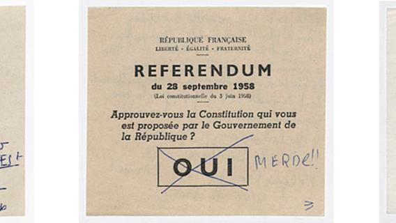 Bullletin de vote du referendum du 28 septembre 1958