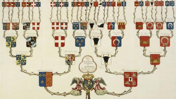 Arbre généalogique de Louis de France, dauphin de Viennois, fils de Louis XV et de Marie Leszczyńska (1765) Archives nationales, cote MM//839/5 Arbre généalogique en couleur et avec blasons de Louis de France, dauphin de Viennois, fils de Louis XV et de Marie Leszczyńska