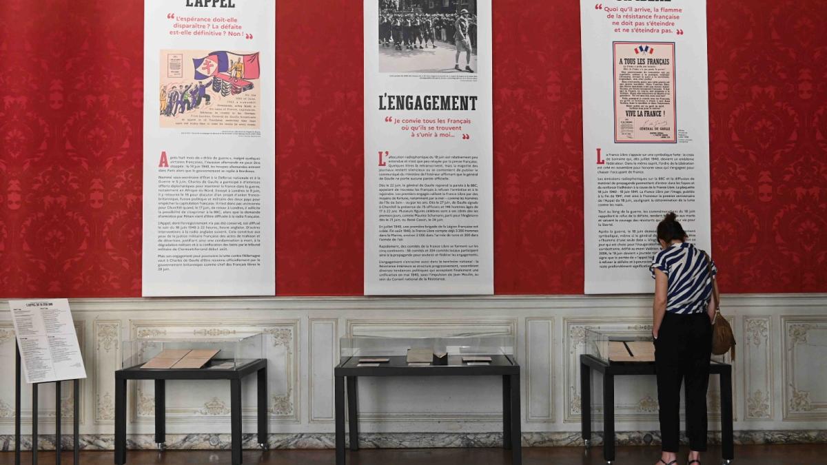 Vu d'ensemble sur l'installation de l'expositon des doucments et panneaux explicatifs.