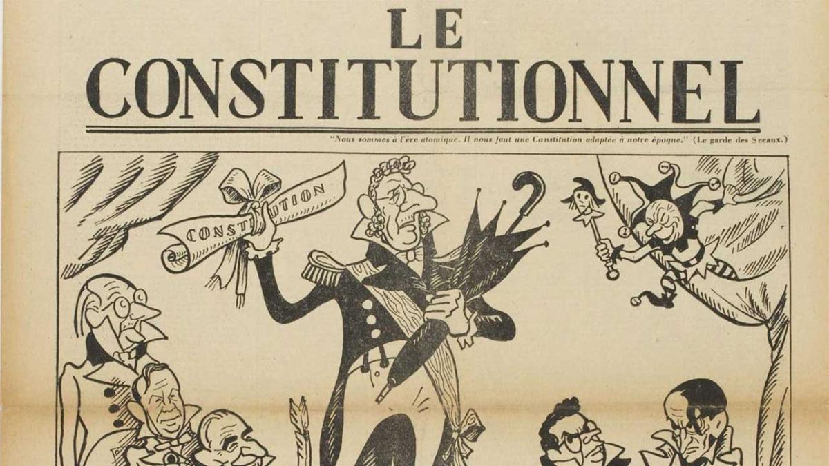 La Constitution de 1958 vue par Le Canard Enchaîné, 1958, détail.