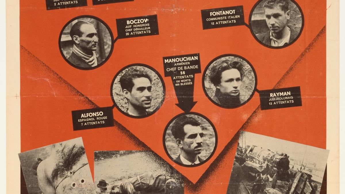 Affiche "Des Libérateurs ? La libération ! Par l'armée du crime ! " dite l'Affiche Rouge, février - mars 1944. Archives nationales, 72AJ/1007 Affiche "Des Libérateurs ? La libération ! Par l'armée du crime ! " dite l'Affiche Rouge, février - mars 1944. Archives nationales, 72AJ/1007
