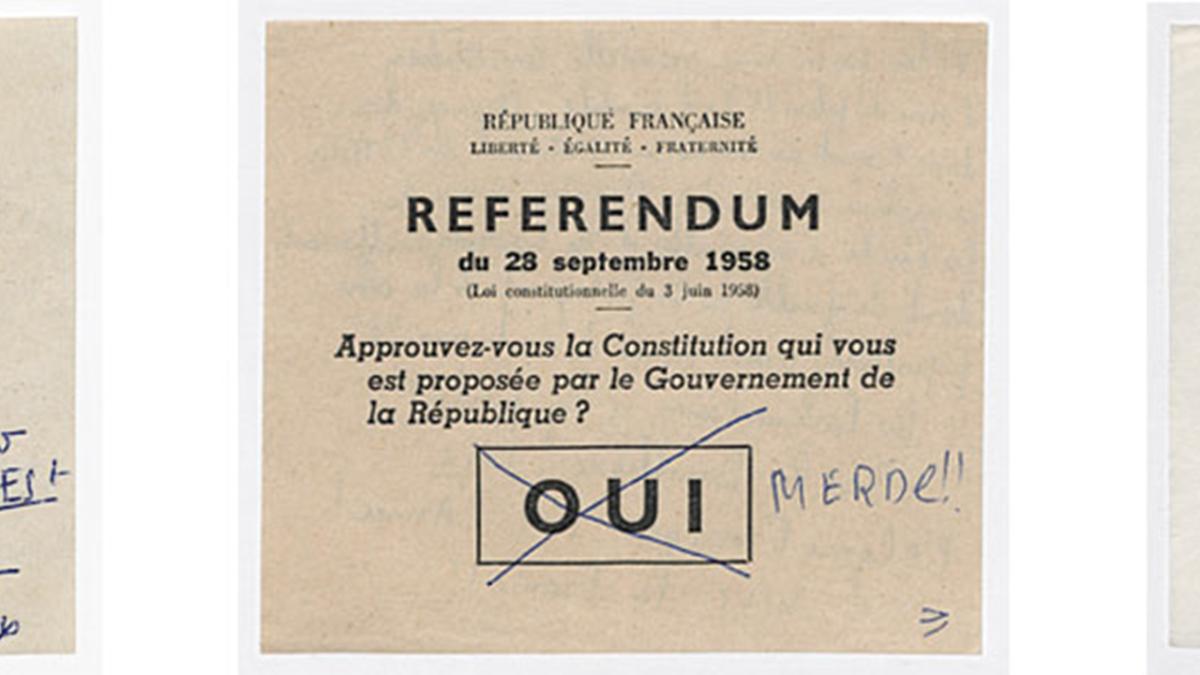 Bullletin de vote du referendum du 28 septembre 1958