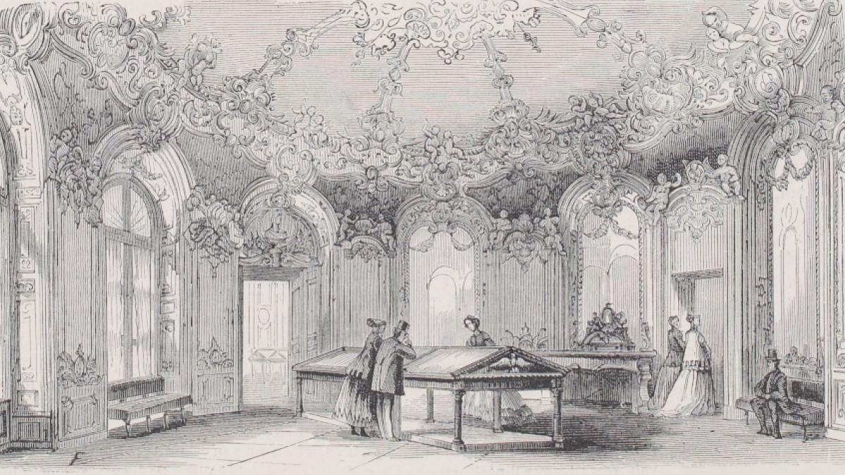 Le salon ovale à l’ouverture du musée des Archives, gravure publiée dans "Paris nouveau illustré", supplément du journal "L’Illustration", 20 juin 1868 © Archives nationales de France, AE/II/2874