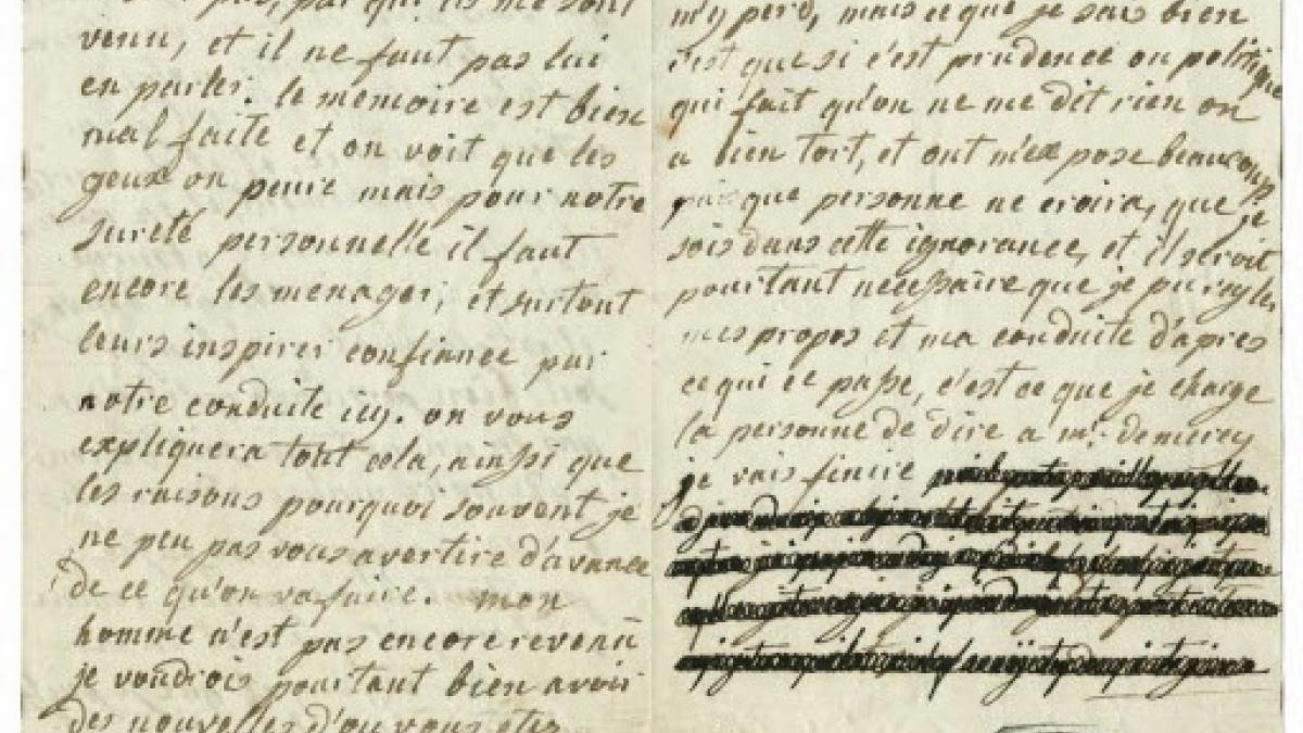 Une lettre écrite de la main de la reine Marie-Antoinette au comte suédois Axel de Fersen. © Archives nationales de France