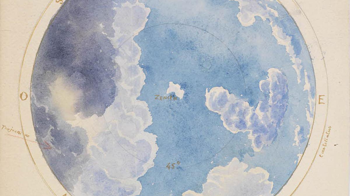 Météo-France, Coupole céleste du 25 juillet 1947, aquarelle sur papier par André Des Gachons, effectuée à l’observatoire de la Chaussée-sur-Marne (Marne). Cote 20130115/115.Météo-France, Coupole céleste du 25 juillet 1947, aquarelle sur papier par André Des Gachons, effectuée à l’observatoire de la Chaussée-sur-Marne (Marne). Cote 20130115/115.