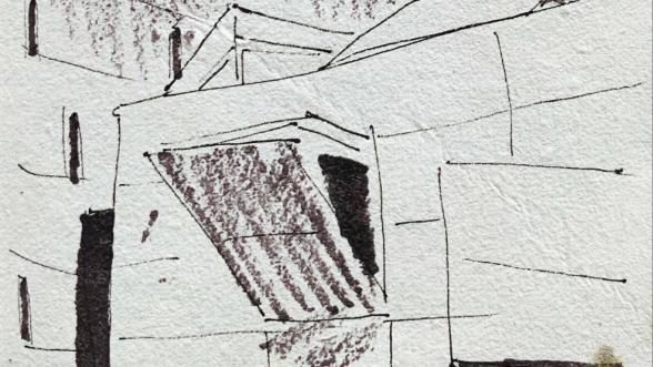 dessin du bâtiment des ANOM par Clément Baloup