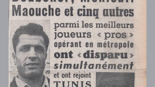 Détail d'une page de presse avec deux photographies de joueurs de football