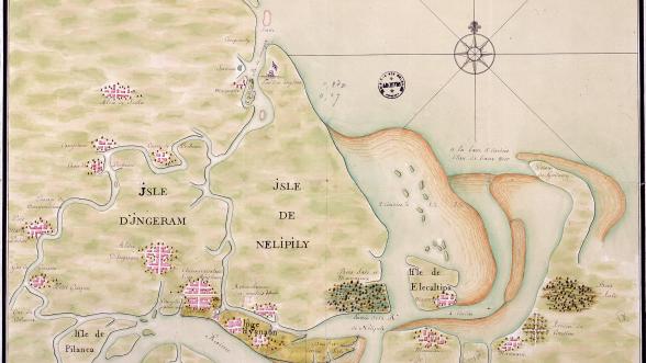 Plan en couleur de la presqu’île d'Ingeram établi en 1772 