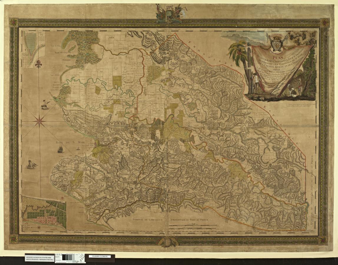 Plan dessiné et aquarellé