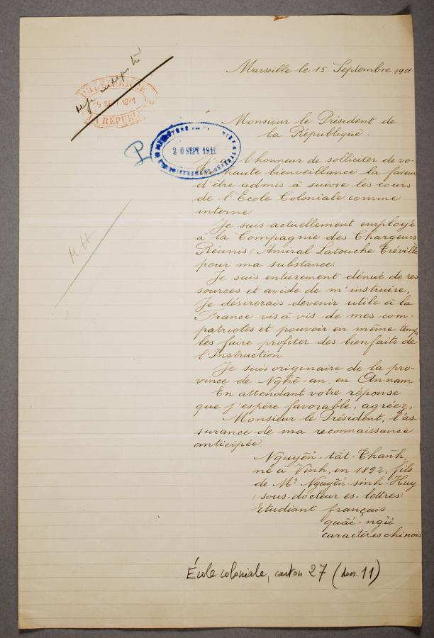 Lettre manuscrite.