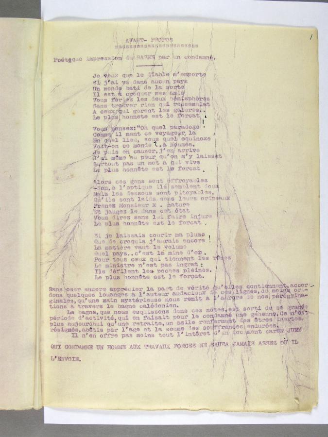 Page d'un tapuscrit.