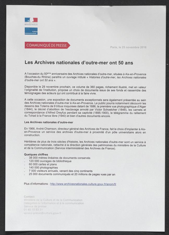 Communiqué de presse