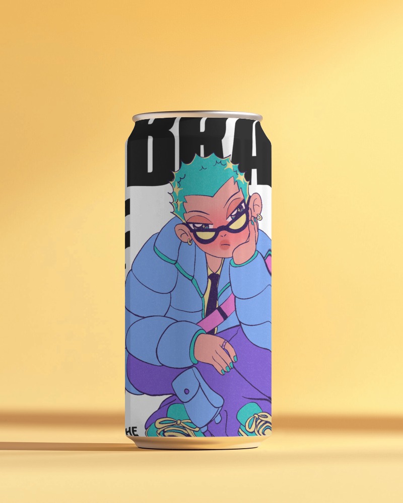 Isolated White Aluminum Soda Can Mockup With Editable Label On Yellow Background