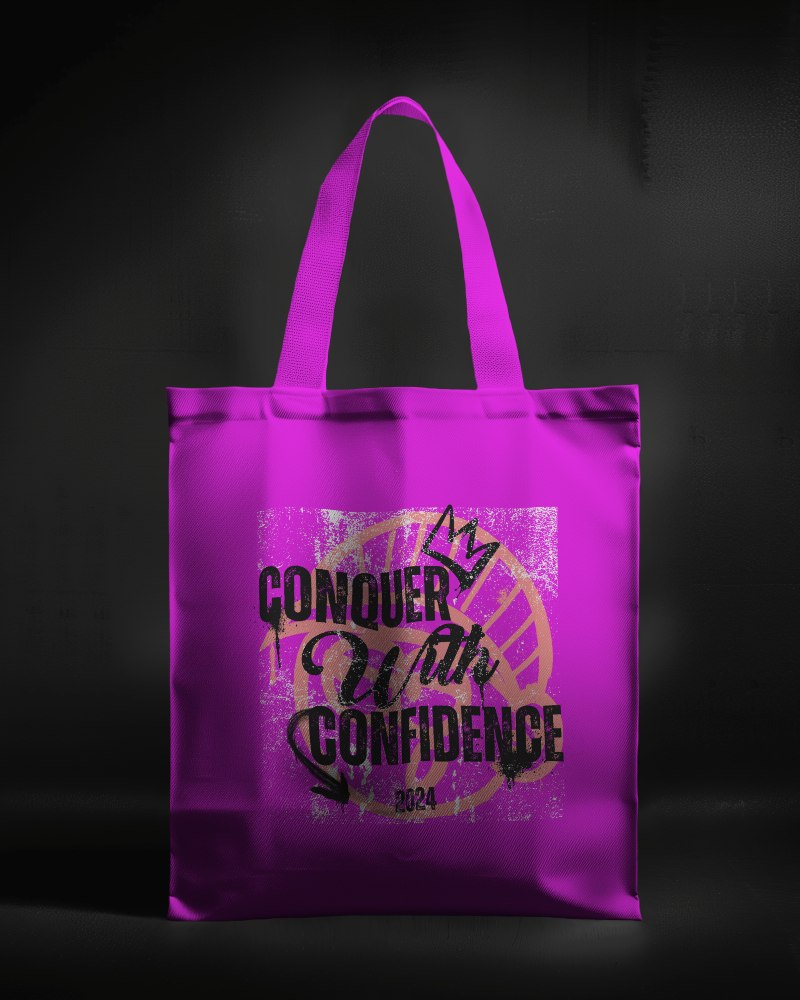 Tote Bag Mockup In Front Of Dark Screen
