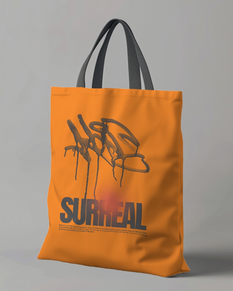 Filled Tote Bag Mockup With Black Straps