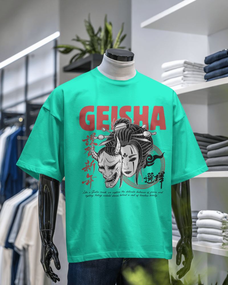 Retail Store T Shirt Mockup Mannequin In Casual Shop Setting With Folded Clothes Modern And Inviting Ambience 574