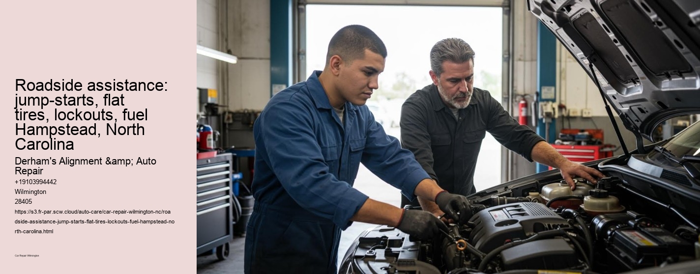 Roadside assistance: jump-starts, flat tires, lockouts, fuel Hampstead, North Carolina