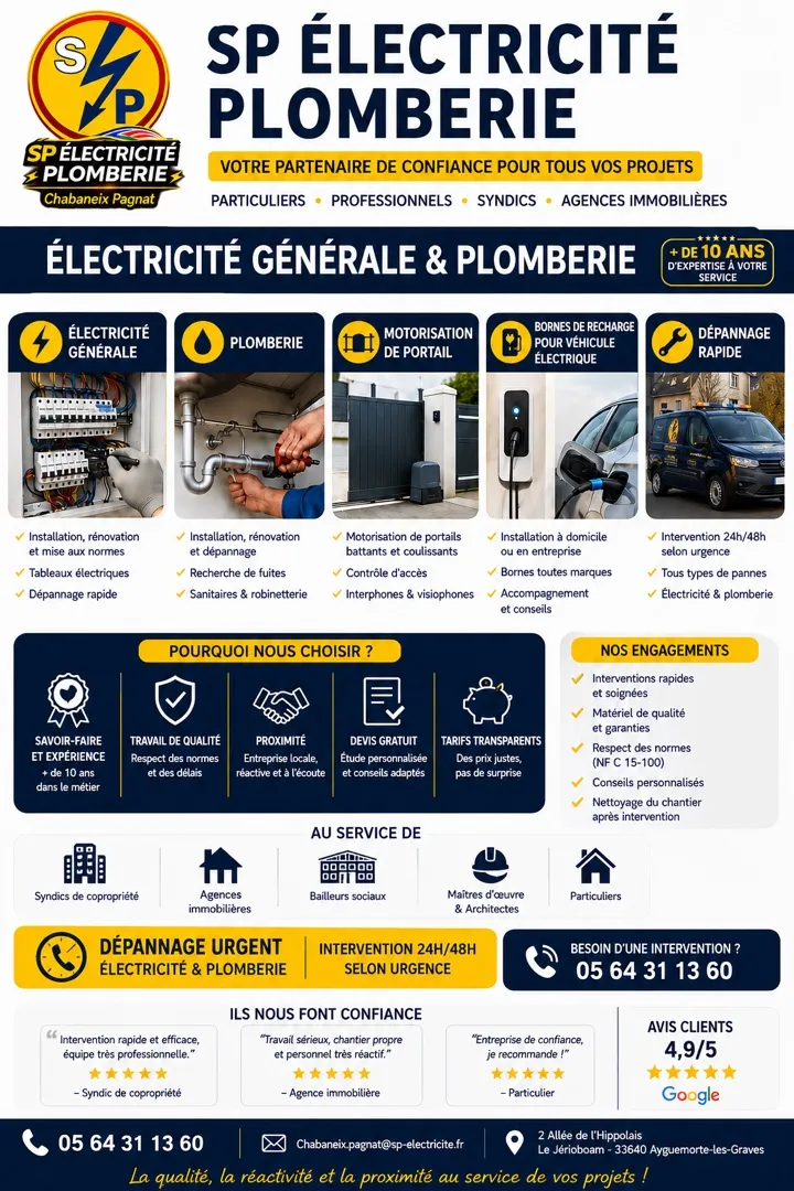 Réalisation par SP ELECTRICITE PLOMBERIE CHABANEIX PAGNAT