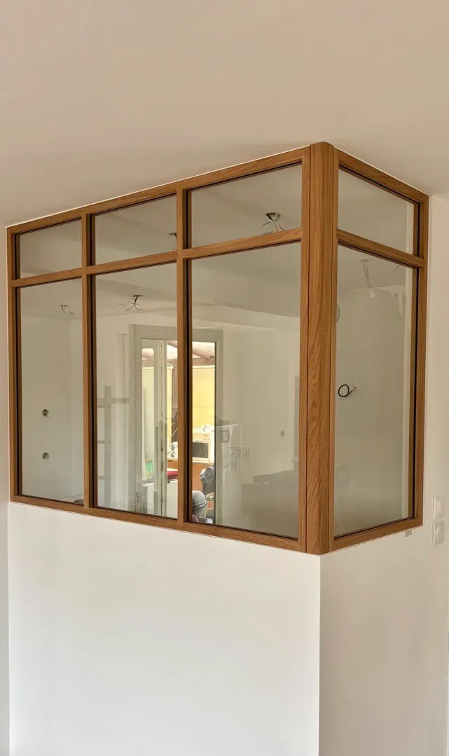 Verrière sur mesure en chêne massif