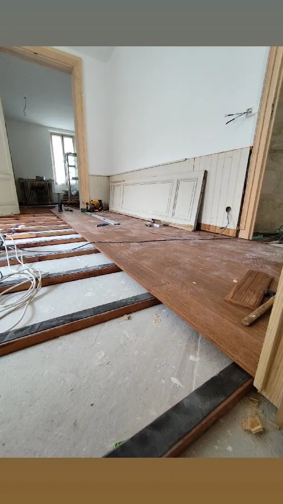 parquet exotique cloué sur lambourdes
