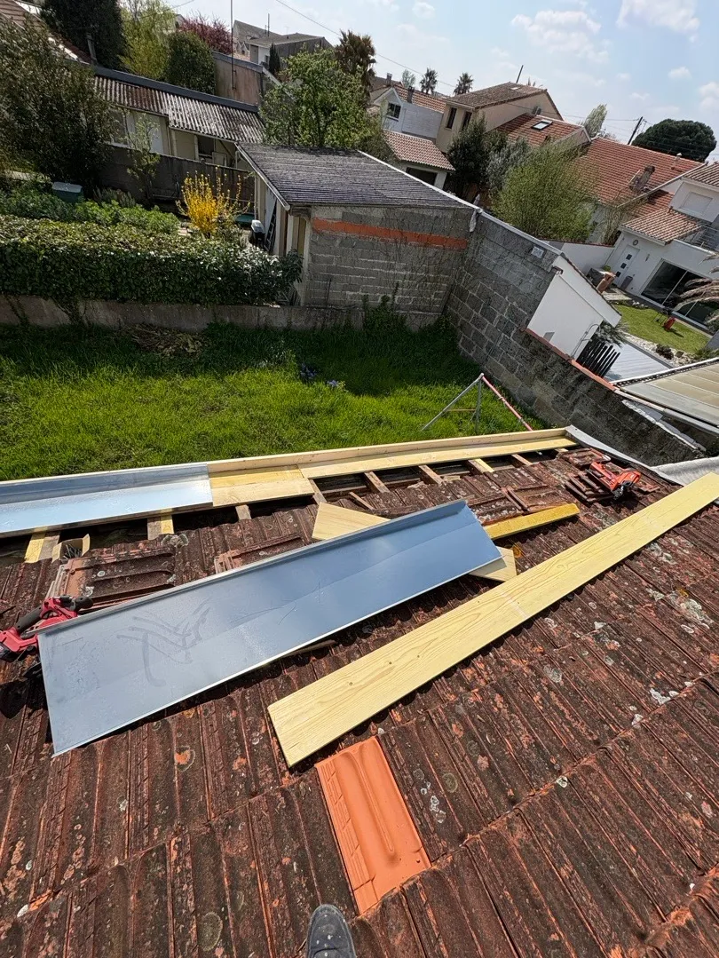 Remplacement de chéneaux en zinc