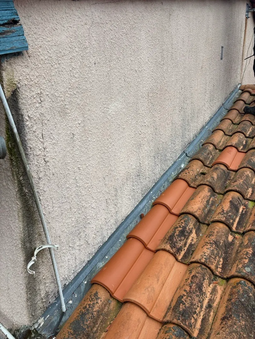 Remplacement de couloir zinc et solin mural