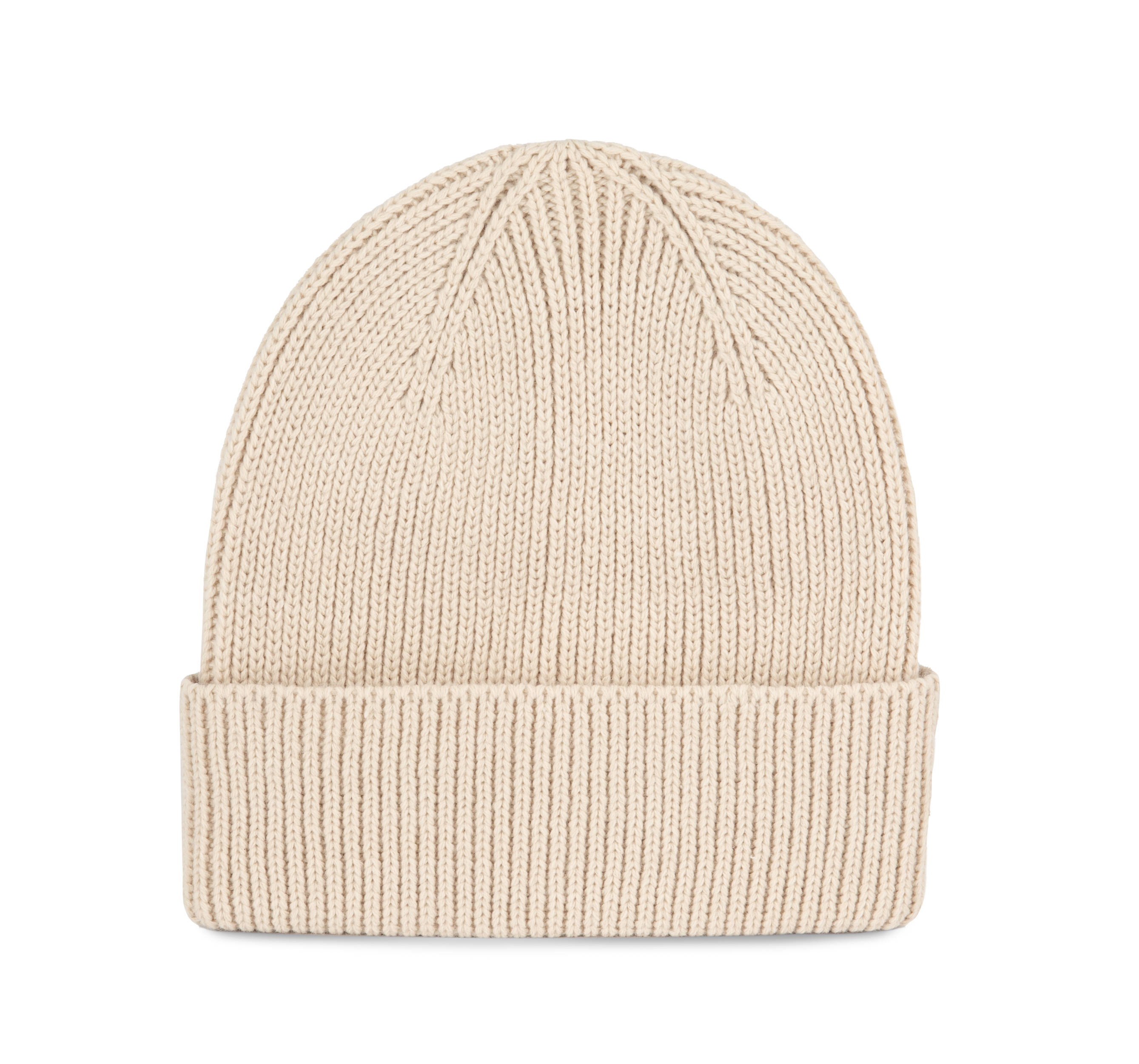 Ribbed beanie with turn-up