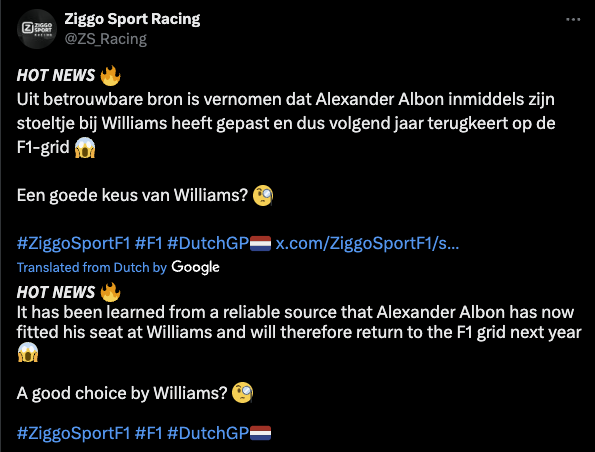 Alex Albon returns to F1 with Williams in 2022