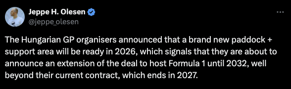 Hungarian GP contract will be extended until 2032