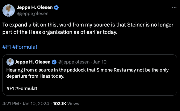 Guenter Steiner has been sacked as Team Principal of Haas