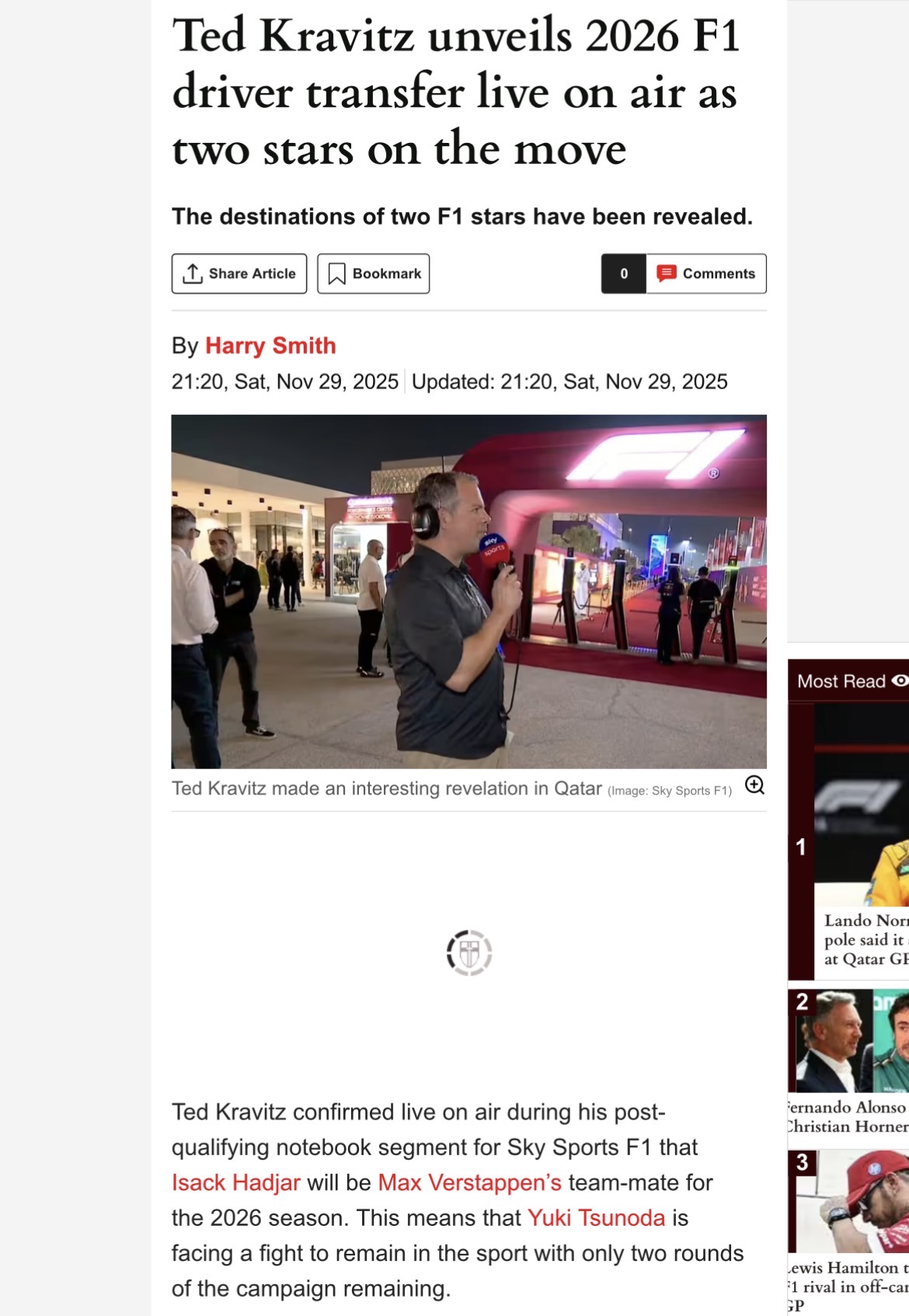 Isack Hadjar will be Max Verstappen’s teammate at Red Bull in 2026