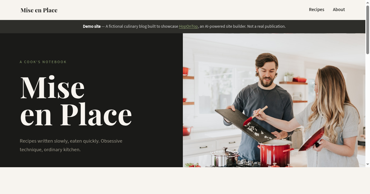 Mise en Place culinary blog