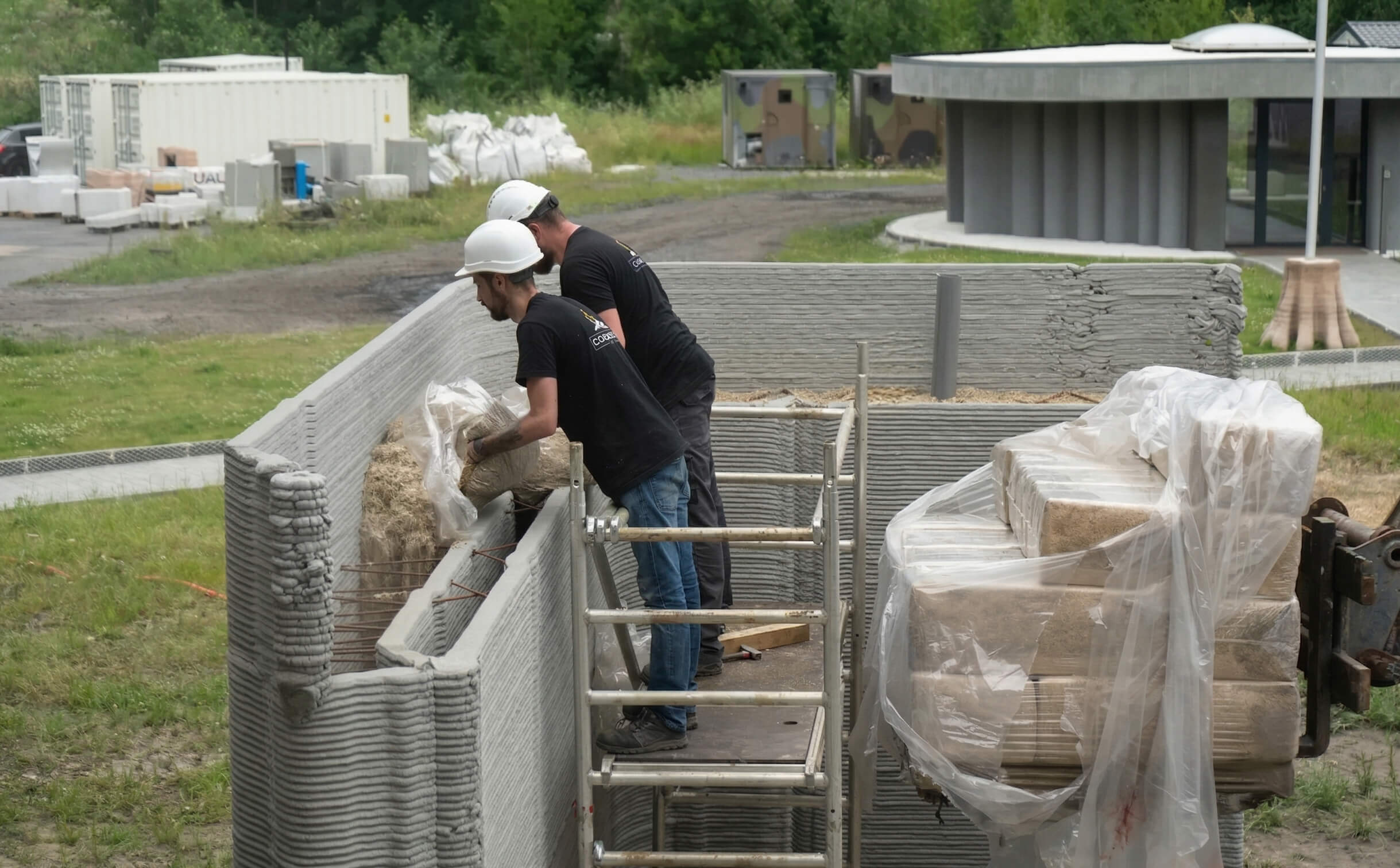 Flax used for 3D-printed buildings
