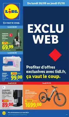 Couverture du catalogue Du 28/09 au 01/10 Les Exclus Web de la semaine