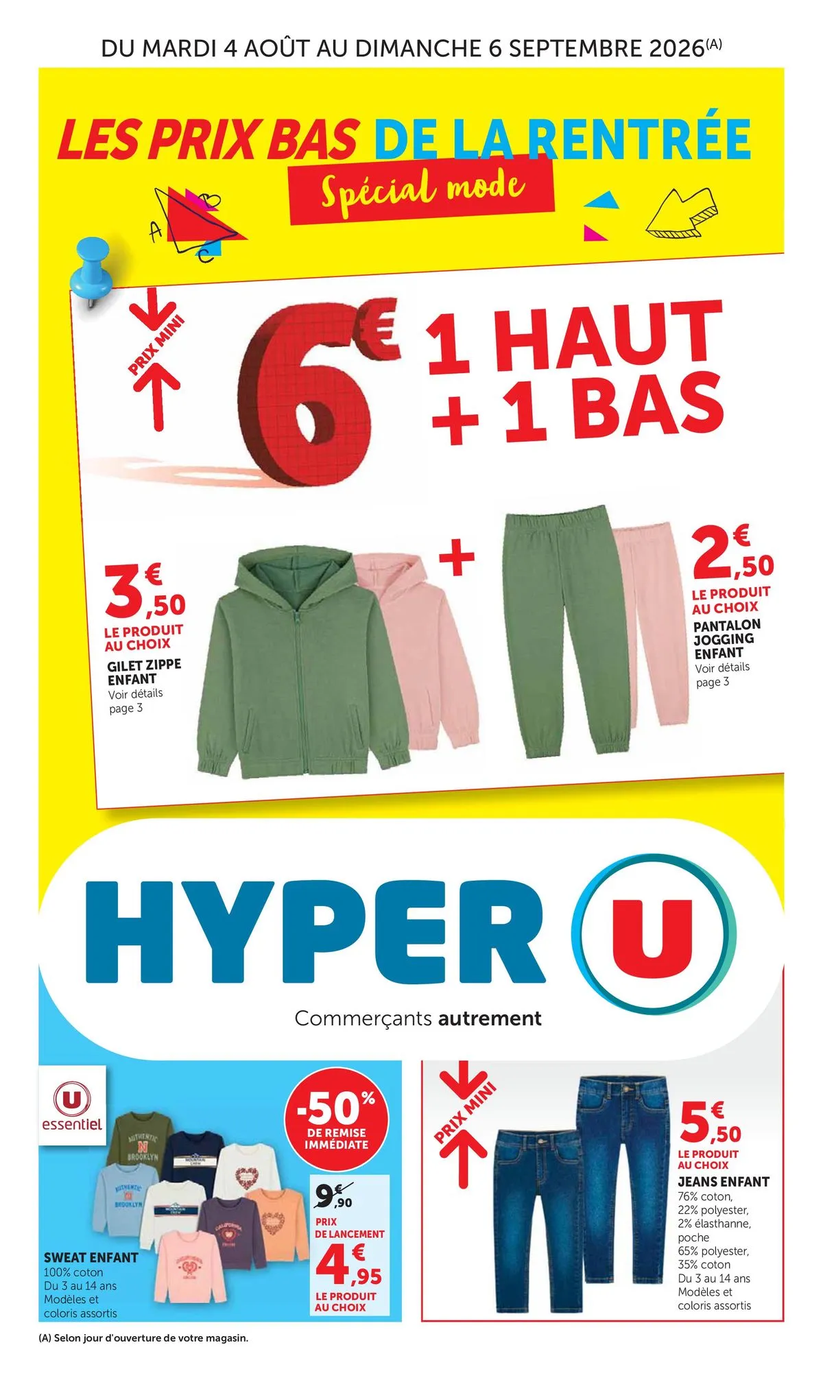 Couverture Les prix bas de la rentrée, spécial mode