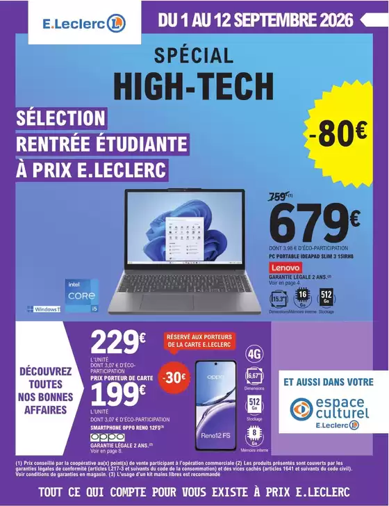 Couverture du catalogue High-tech rentree des etudiants