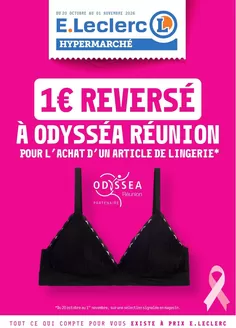 Couverture du catalogue 1€ Reversé à odysséa réunion pour l'achat D'un article de lingerie