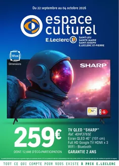Couverture du catalogue Espace culturel