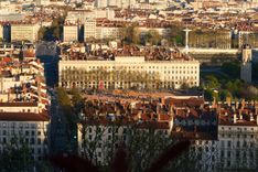 Tissage Urbain on the place Bellecour seen from the Fourvière hill.