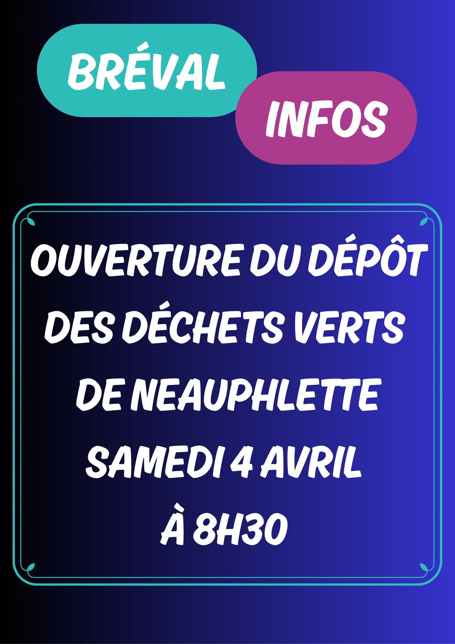 Ouverture du dépôt de déchets verts à Neauphlette