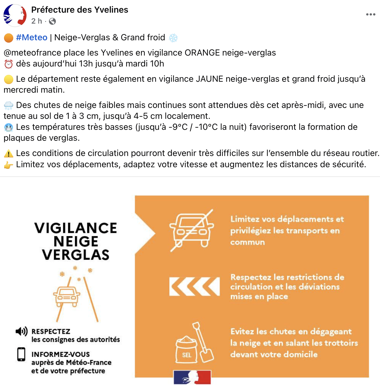 Alerte Météo - Neige/Verglas et Grand Froid