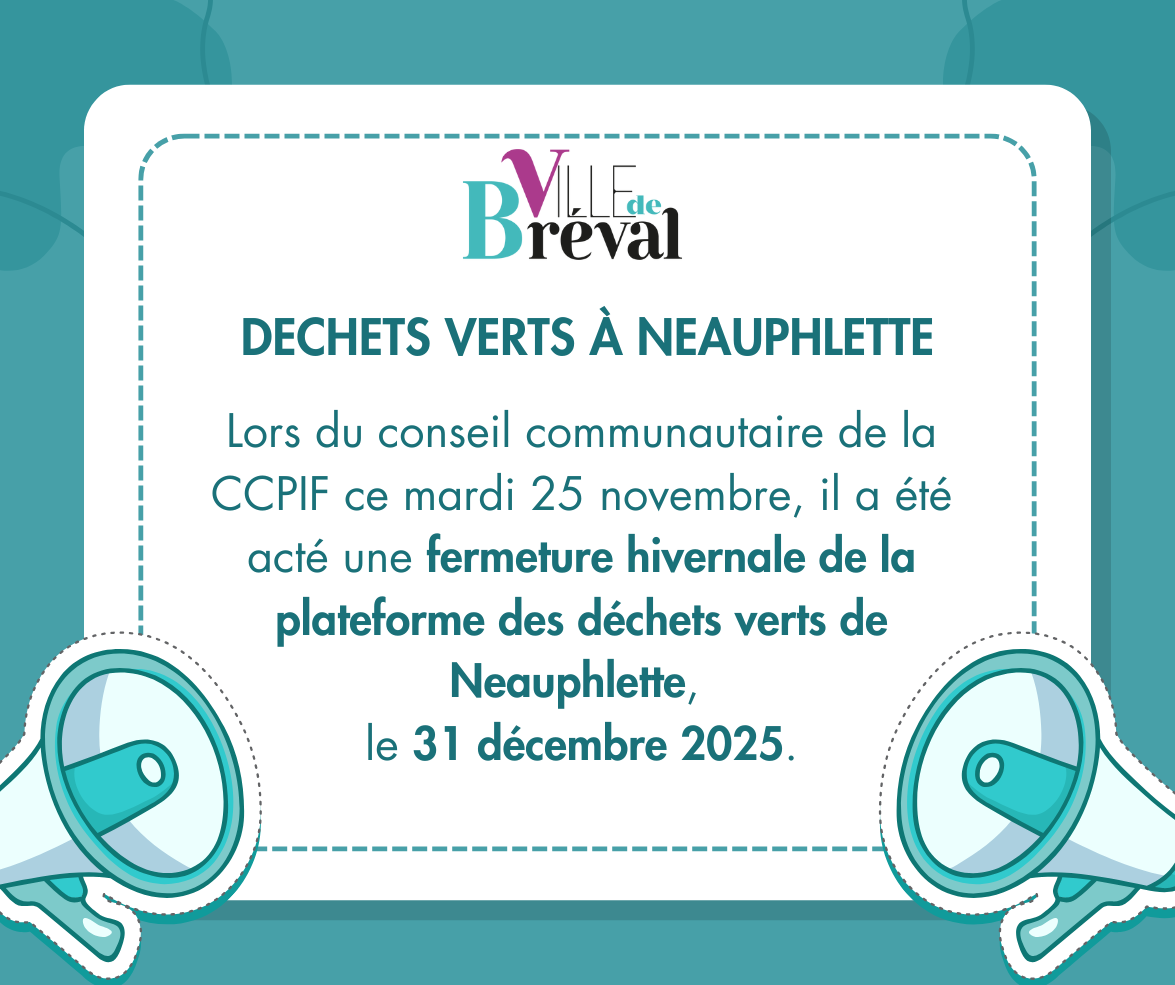 Fermeture hivernale de la plateforme déchets verts