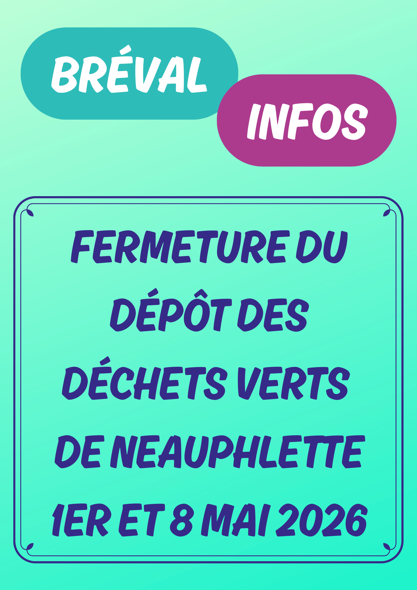 Fermeture déchetterie de Neauphlette