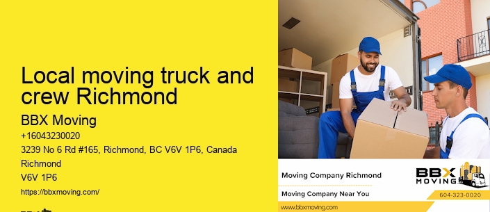 Local moving truck and crew Richmond