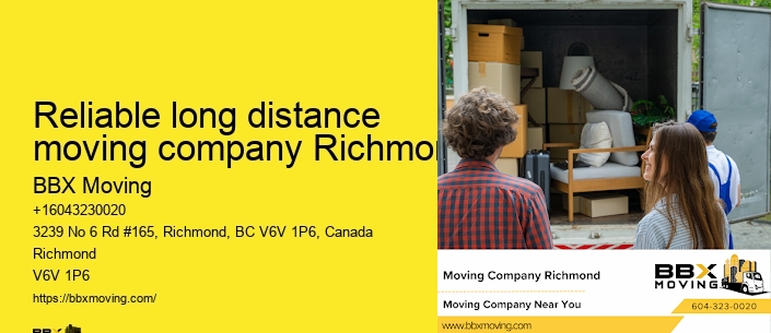 Reliable long distance moving company Richmond