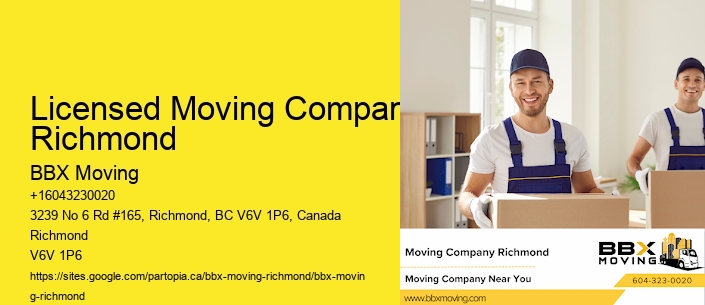 Licensed Moving Company Richmond