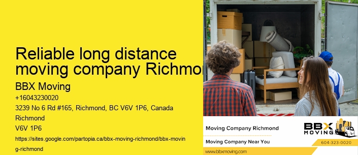 Reliable long distance moving company Richmond